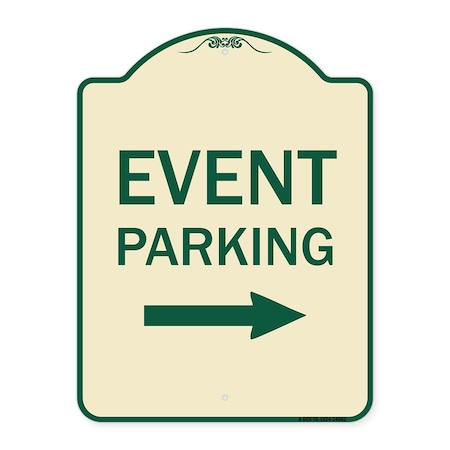 Signmission Event Parking W/ Left Right Arrow Heavy-Gauge Aluminum Architectural Sign, 24" x 18", TG-1824-24062 A-DES-TG-1824-24062